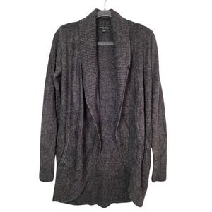 Barefoot Dreams CozyChic Lite XS/S Circle Cardi Dark Gray Shawl Collar Sweater